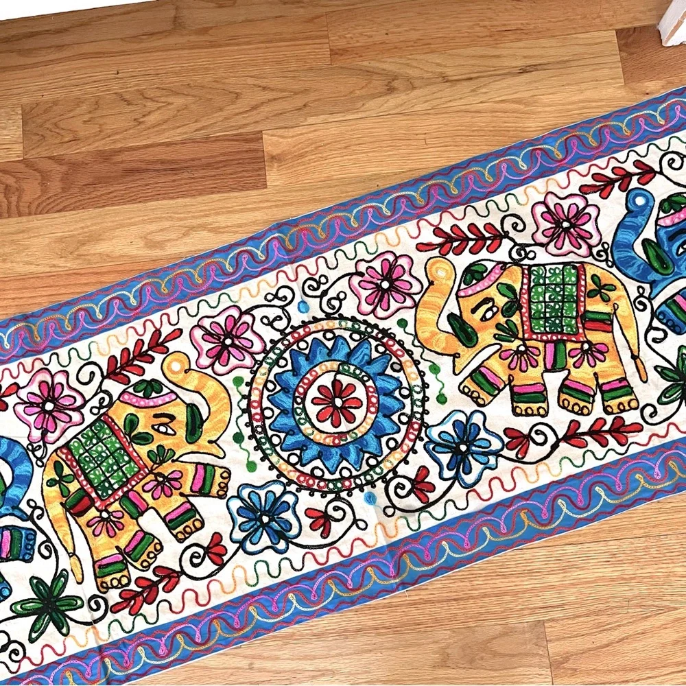 Beautiful fairtrade table runners/wall hangings, hand made in India. Elephants